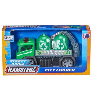 Детска играчка HTI Teamsterz - Товарен камион, 10 cm, зелен