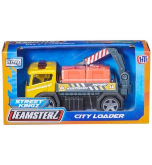Детска играчка HTI Teamsterz - Товарен камион, 10 cm, жълт