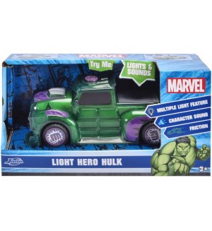 Детска играчка Jada Toys - Кола Marvel Light Hero Hulk, 1:32