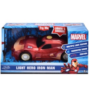 Детска играчка Jada Toys - Кола Marvel Light Hero Iron Man, 1:32