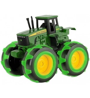 Детска играчка John Deere - Трактор, с чудовищни светещи гуми