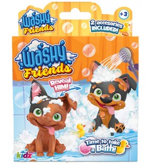 Детска играчка Kidz World Washy Friends - Кално кученце за къпане, Corgi