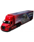 Детска играчка Kinsmart - Метален камион Freightliner eCascadia с контейнер, 1:62, червен