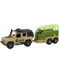 Детска играчка Lean Toys - Джип с ремарке и динозавър