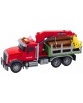 Детска играчка Lean Toys - Камион за превоз на трупи, 30 cm, червен