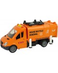 Детска играчка Lean Toys - Оранжев камион за разделно събиране на смет