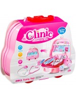 Детска играчка Little Clinic - Чичо Доктор в куфарче, розово