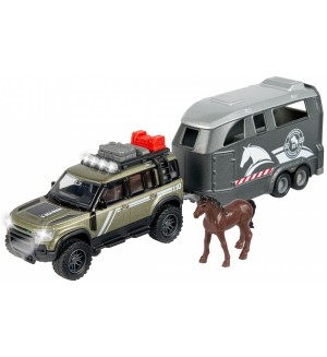 Детска играчка Majorette - Превозвач на коне Land Rover