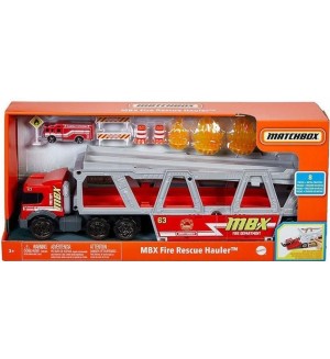 Детска играчка Mattel - Камион автовоз Fire Rescue Hauler