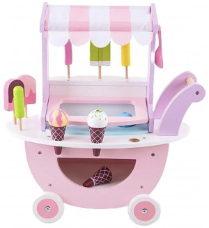 Детска играчка Moni Toys - Дървена количка за сладолед