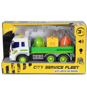 Детска играчка Moni Toys - Камион с контейнери и кран, 1:16
