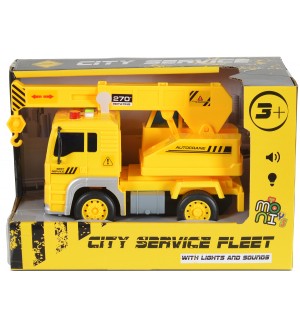 Детска играчка Moni Toys - Камион с кран със звук и светлини, 1:20