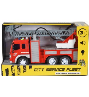 Детска играчка Moni Toys - Пожарен камион с кран и помпа, 1:16