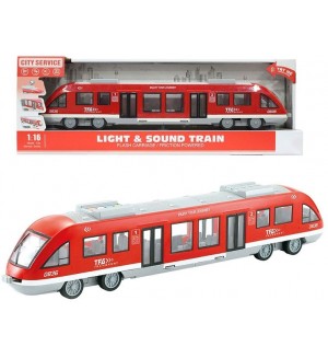 Детска играчка Ocie City Service - Влак метро, 1:16, червен Детска играчка Ocie City Service - Влак метро, 1:16, червен