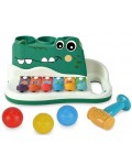 Детска играчка Ocie - Ксилофон крокодил с чукче и топчета, Funny
