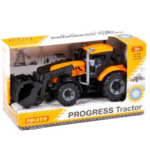 Детска играчка Polesie Progress - Инерционен трактор със затваряща се лопата