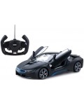 Детска играчка Rastar - Кола BMW i8, с отварящи се врати, Radio/C, 1:14, черна