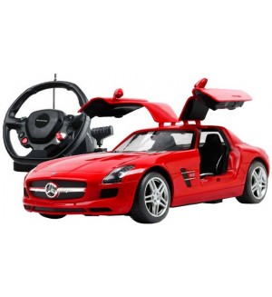 Детска играчка Rastar - Кола Mercedes-Benz SLS, с волан контролер, 1:14, червена