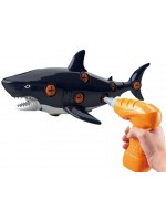 Детска играчка Raya Toys - Акула за сглобяване, с винтоверт и отвертки