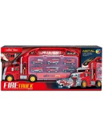 Детска играчка Raya Toys - Автовоз с коли, червен