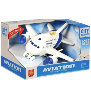 Детска играчка Raya Toys - Самолет със светлини и музика Детска играчка Raya Toys - Самолет със светлини и музика