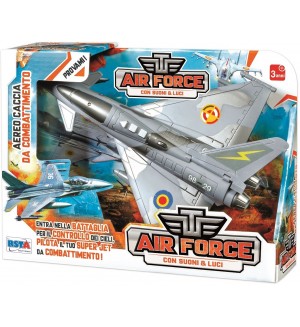 Детска играчка RS Toys - Изтребител, със звук и светлина, жълта светкавица