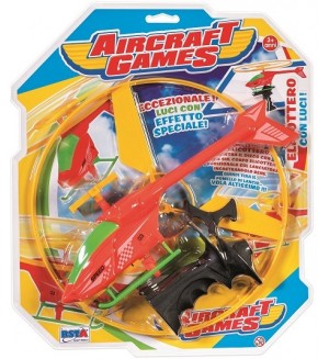 Детска играчка RS Toys - Светещ хеликоптер, червен