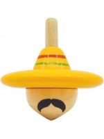 Детска играчка Svoora - Мексиканецът, дървен пумпал Spinning Hats 