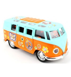 Детска играчка Toi Toys - Метален бус с цветя, Асортимент