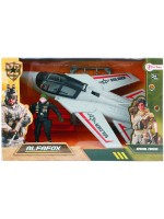 Детска играчка Toi Toys - Военен самолет Alphafox, със звук и светлина