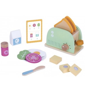Детска играчка Tooky Toy - Тостер с аксесоари за закуска Детска играчка Tooky Toy - Тостер с аксесоари за закуска