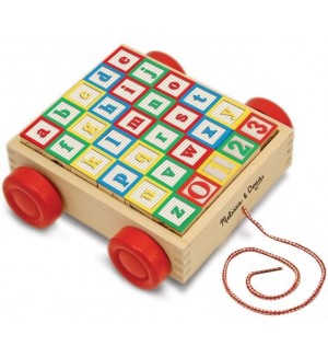 Детска играчка за дърпане Melissa & Doug - Конструктор ABC-123