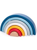 Детска играчка за подреждане Bigjigs - Rainbow, дървена