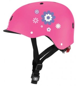 Детска каска с принт и светлина Globber - XS/S, розова Детска каска с принт и светлина Globber - XS/S, розова