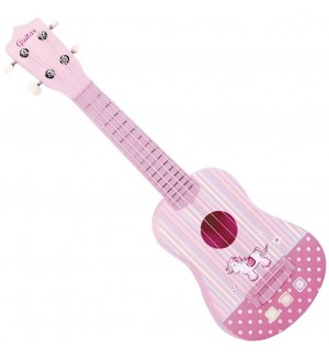 Детска китара със силиконови струни Sonne - Pink Deep Co, 57 cm