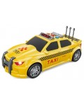 Детска кола за игра Raya Toys - Такси с музика и светлини, 1:16, жълта