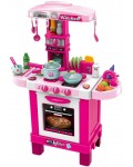 Детска кухня Raya Toys - Със светлини и звуци, розова
