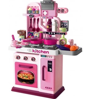 Детска кухня Sonne - С фурна и аксесоари, 53 части, розова Детска кухня Sonne - С фурна и аксесоари, 53 части, розова