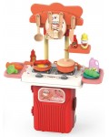Детска кухня в куфар Raya Toys -  4 в 1, червена, 19 части