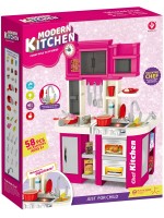 Детска кухня Yuan Toys - Home Chef, с функции, розова 