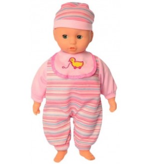 Кукла-бебе Raya Toys - С функции, розово, 33 см