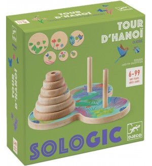 Детска логическа игра Djeco Sologic - Кулите на  Ханой
