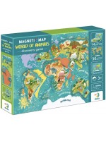 Детска магнитна игра Dodo - World of Animals, 36 части