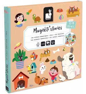 Детска магнитна книга Janod - Домашни любимци