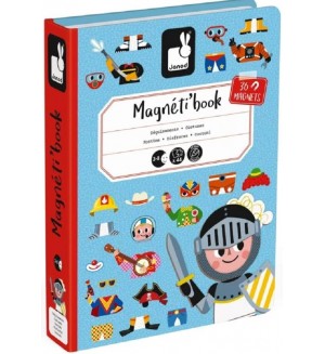 Детска магнитна книга Janod - Момчета с магнитни дрехи
