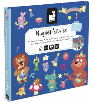 Детска магнитна книга Janod - Животинско парти