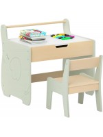 Детска маса за рисуване 2 в 1 Costway - С бяла и черна дъска Детска маса за рисуване 2 в 1 Costway - С бяла и черна дъска