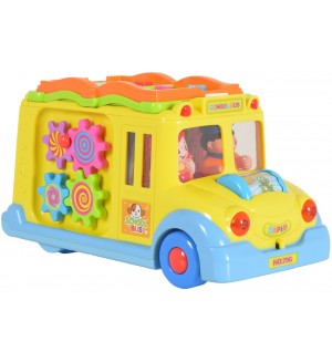 Детска музикална играчка Hola Toys - Училищен автобус 