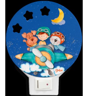 Детска нощна LED лампа Dekori - Самолет