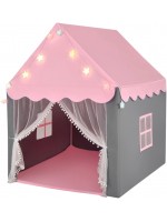 Детска палатка Costway - Със светлини и подложка, розова Детска палатка Costway - Със светлини и подложка, розова